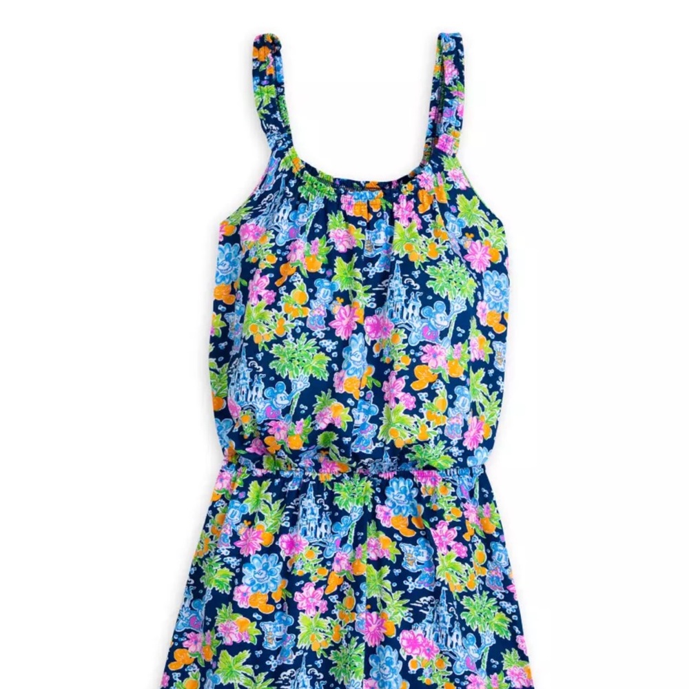 Disney x Lilly Pulitzer Mickey Minnie Mouse Loro 100% cotton romper